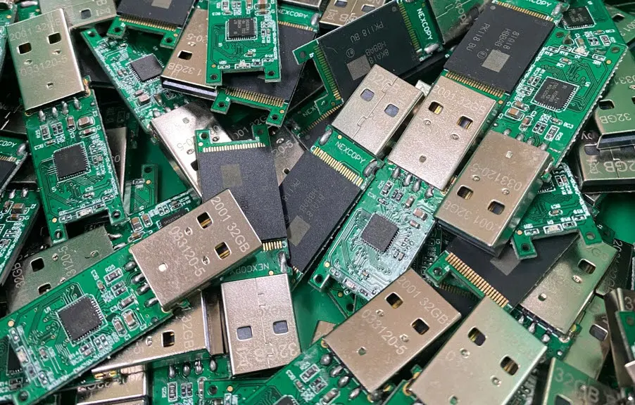 USB flash drive duplication, bare USB flash drive PCB image, ready for duplication
