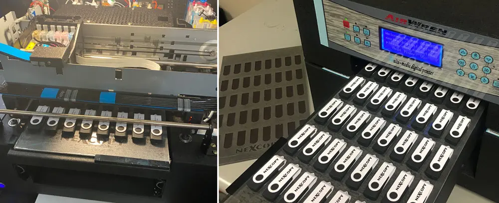 In-house custom printing on USB flash drives